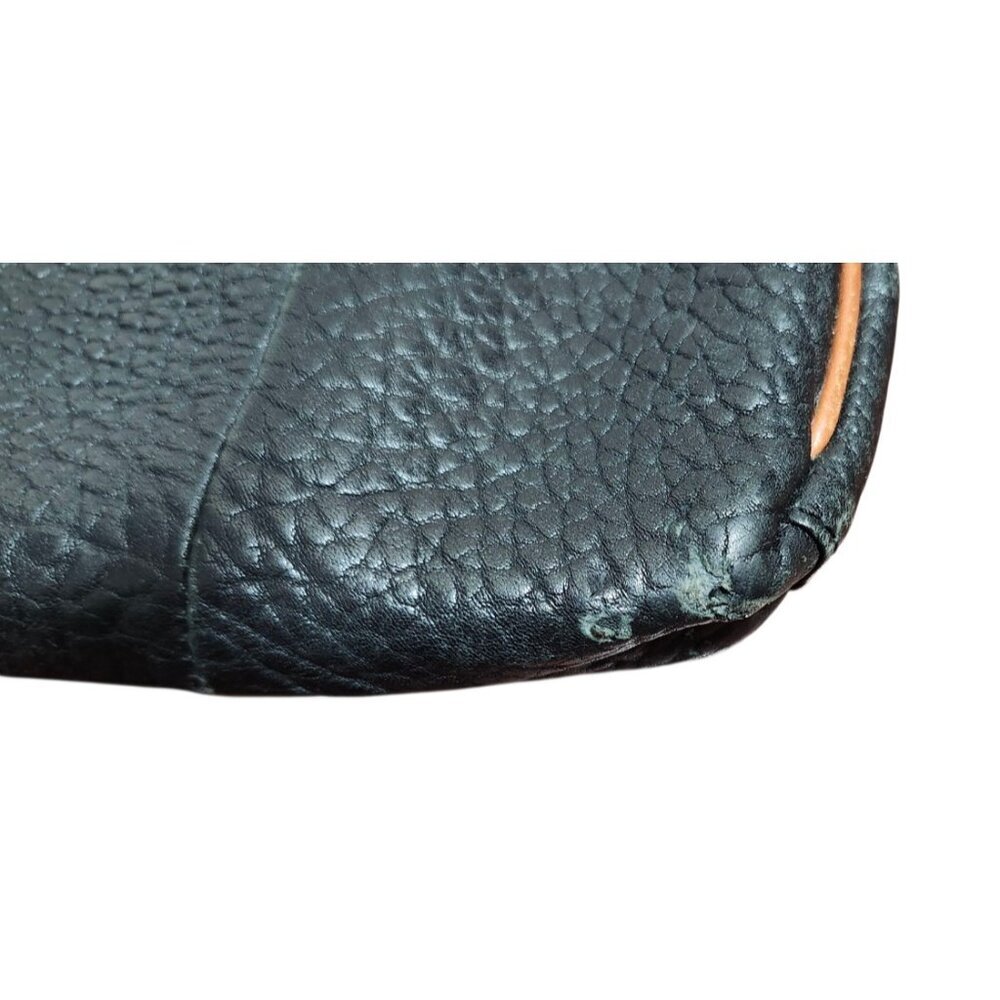 Vintage Dooney & Bourke Coin Purse Black Pebble Leather -Brown Leather Logo RARE - Picture 8 of 9